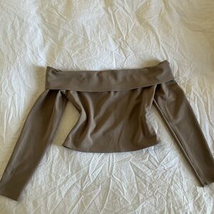 Off-Shoulder Taupe Abercrombie & Fitch Top -Size M